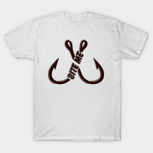 Bite Me Hooks T-Shirt by Fisherbum